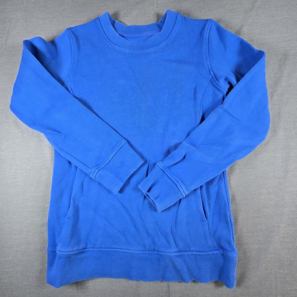 Duluth Trading Co. Ribbed Crewneck Sweatshirt Blue 100% Cotton Small Gorpcore